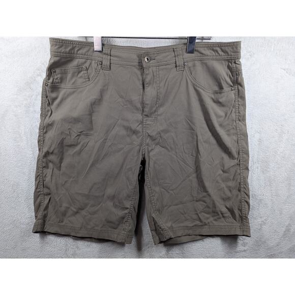 Prana Shorts Breathe Stretch Olive/Brown Mens Size 38x9 Hiking Outdoor - Picture 1 of 6